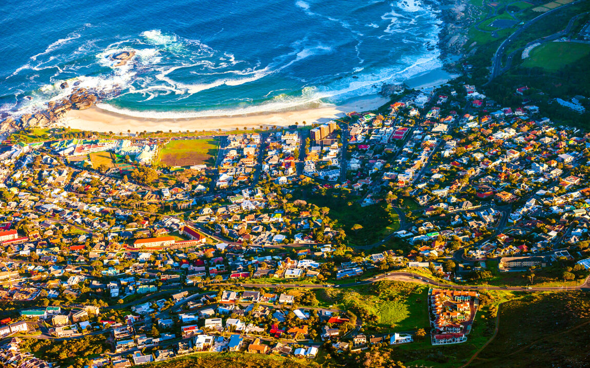 Camps Bay, Cape Town seen from a high angle